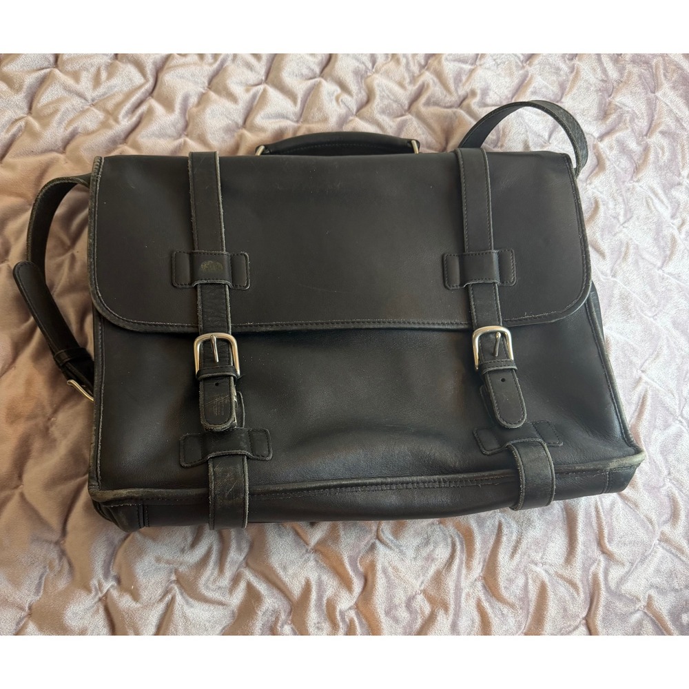 Flawed Gem! Coach Lexington Briefcase Blk Leather Messenger Bag A2S5325 Academia - Picture 14 of 15